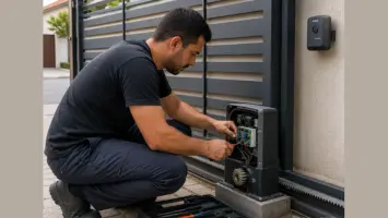 Instalação de motor de portão automático deslizante em residência de Florianópolis